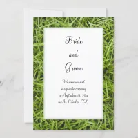 Green Grass Backyard Marriage Announcement