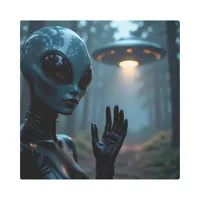Female Alien Extraterrestrial and UFO Metal Print