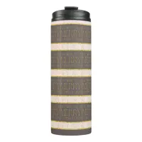 Pink Gold Christmas Pattern#35b ID1009 Thermal Tumbler