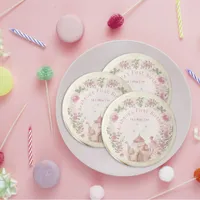 Tea Party Fairy Girl Blush Pink Flowers Birthday Sugar Cookie