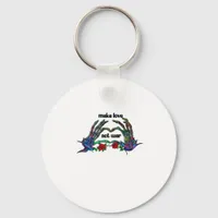 Skeleton Hand Heart Design Keychain