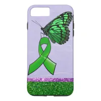 Lyme Disease Phone Case Purple Green Butterfly