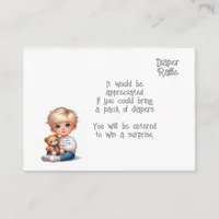 Baby diaper raffle enclosure card