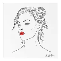 Line Art | Woman in Red Lipstick  