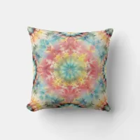  Tie Dye Medallion Print  Throw Pillow