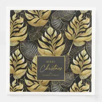 Black Gold Christmas Pattern#29 ID1009 Paper Dinner Napkins