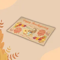 Thanksgiving Friendsgiving Autumn on beige | Cloth Placemat