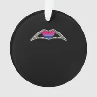 Bone Hands Heart Bisexual Goth Minimal Design Ornament
