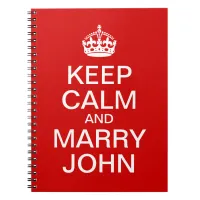 Red Keep Calm and Marry Groom Notebook