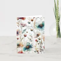 Alcohol Ink Floral Thank You Note Card