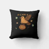 F-Caw-F Halloween Retro Classic Throw Pillow