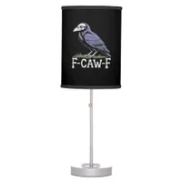 F-Caw-F Bone Text Skull Raven - Gothic Macabre Hum Table Lamp