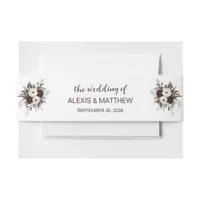Rustic Wedding Floral Invitation Belly Band