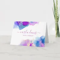 Signature Script Purple Blue Ink Client Thank You Card