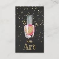 *~* Gold Glitter Nail Art Polish Bottle  Stars Business Card