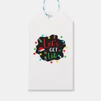 Let's Get Lit Christmas Drinking Lights Santa Esse Gift Tags