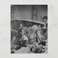 Family Dining at the Bridge Postcard