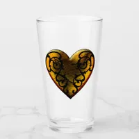 Filigree Goth Gold Heart Heart Glass