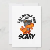 Eat Drink And Be Scared Funny Quote Holiday Card