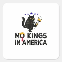 No Kings In America We The People Political Minima Square Sticker