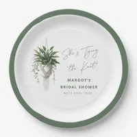 Boho Chic Botanical "Tie the Knot" Bridal Shower Paper Plates