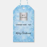 Christmas blue snow business logo gift tags