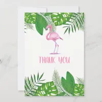 Flamingo Tropical Watercolor Baby Shower Thank You Card