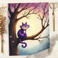 Alice Whimsical Cheshire Cat Scrapbook Paper