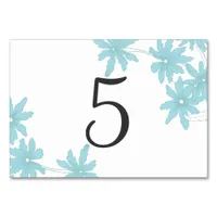 Light Blue Daisies Table Numbers