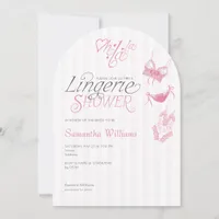 Oh La La Preppy Pink Lace Lingerie Bridal Shower Invitation