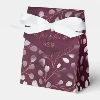 Watercolor Snowdrops Wedding Plum/Copper ID726 Favor Boxes