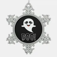 Boo! Little Halloween By Lucas Snowflake Pewter Christmas Ornament