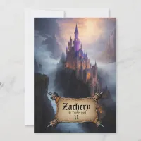 *~* AP88 Castles Water Medieval Fantasy Birthday Invitation