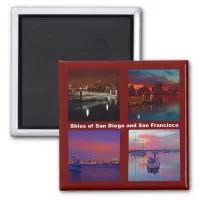 Skies of San Diego and San Francisco Magnet