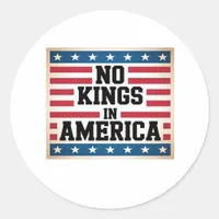 No Kings In America USA Vintage Graphic Classic Round Sticker