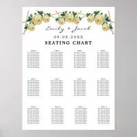 Seating Chart Gold Geometric Yellow Floral Wed 120