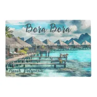 Watercolor French Polynesia Bora Bora Serenity | Placemat