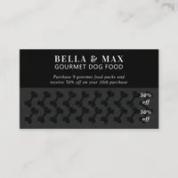 Modern Chic Black On Black Dog Bone Loyalty Card