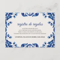 Blue Floral Elegant Fiesta Spanish Wedding Enclosure Card