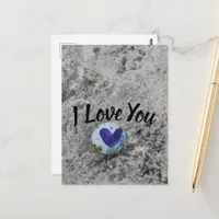 Cute Little Rock I Love You Heart Postcard