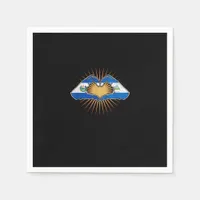 El Salvador And Nicaragua Heart Hands Minimal Napkins