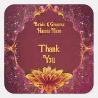 Floral Symphony: Wedding Elegance Collection Square Sticker