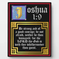 Joshua 1:9 Illuminated Old Testament Bible Quote Plaque