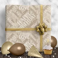 Birthday Word Cloud Grandma Mocha ID276 Wrapping Paper