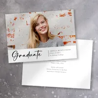 Modern Script Photo Graduate Announcement