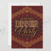 Rustic Glitter Dinner Party Invitations