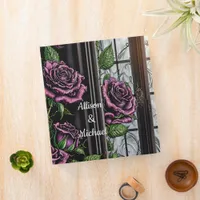 Purple roses by the window - gothic style 3 ring binder