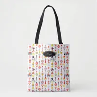 Hearts and Flowers Red and Black Cute Minimalist T Tote Bag