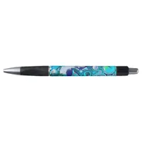 Blue Sea Bubbles Abstract Art Pen