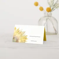 Yellow Sunflowers Watercolor Place Card